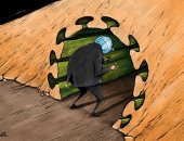 العالم يدخل نفق فيروس كورونا المظلم فى كاريكاتير إماراتى