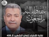 ارتفاع عدد الشهداء لـ410.. نقابة الأطباء تنعى 4 من أعضائها بعد وفاتهم بكورونا