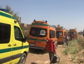 قنا تدفع بـ20 سيارة إسعاف وعناصر من الهلال الأحمر لإغاثة مصابى قطار سوهاج