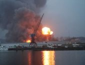 اندلاع حريق هائل فى المنطقة الصناعية بـ"هيسينجين" فى السويد.. صور وفيديو