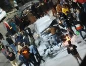 احتراق سيارة وإصابة شابين فى حادث تصادم بشارع محمد على فى بورسعيد