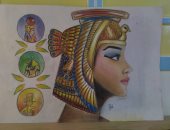 الطفلة "فرح" تعبر عن موهبتها بالرسم بالفحم والزيت والرصاص