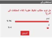 96% من القراء يطالبون بتغليظ عقوبة إلقاء القمامة في الترع