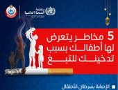الصحة تكشف 5 مخاطر يتعرض لها الأطفال بسبب التدخين