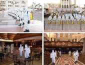 القوات المسلحة تطهر وتعقم عدد من الكنائس بمناسبة عيد القيامة.. فيديو