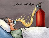 حرائق المستشفيات وسط أزمة فيروس كورونا بكاريكاتير إماراتى