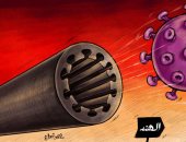 قنبلة فيروس كورونا المدمرة تسقط على أرض الهند فى كاريكاتير إماراتى