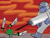 كورونا يستغل كل لحظة إهمال واستهتار من البشر لاستهدافهم فى كاريكاتير إماراتى