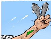 "علامة النصر" ترتفع مع سريان وقف إطلاق النار فى كاريكاتير أردنى