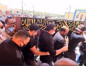 تليفزيون اليوم السابع يرصد لحظة انهيار دنيا وإيمى فى جنازة سمير غانم