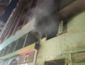 إصابة ضابط وأمين شرطة أثناء السيطرة على الحريق حريق عمارة سكنية بالفيوم