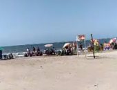 إقبال المواطنين على شاطئ بلاج رأس البر.. لايف