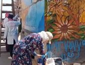 طلاب جامعة كفر الشيخ يحولون جدران الشوارع إلى تحف فنية.. فيديو لايف