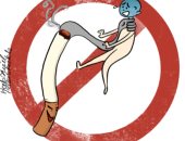 "التدخين" أسهل الطرق للموت في كاريكاتير إماراتي