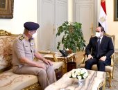 الرئيس السيسى يستقبل الفريق أول محمد زكى وزير الدفاع والإنتاج الحربى