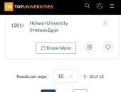 جامعة حلوان ضمن 13 جامعة مصرية فى تصنيف QS العالمى