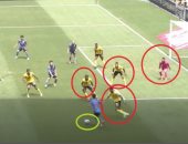 "على طريقة كابتن ماجد" لاعب ياباني يسجل هدفا عالميا بالمرور بين أقدام 4 لاعبين.. فيديو