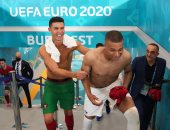 يورو 2020.. رونالدو وهزار مع مبابى عقب مباراة البرتغال وفرنسا