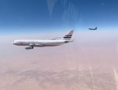 مقاتلات حربية عراقية ترافق طائرة الرئيس السيسي لدى دخوله أجواء العراق