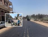 استكمال رصف طريق متبول بعد توقف 3 سنوات وإزالة الإشغالات بمدينة كفر الشيخ