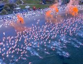 تحدى الغطس النحيف.. الأستراليون يواجهون برودة الجو بالسباحة بدون ملابس.. ألبوم صور