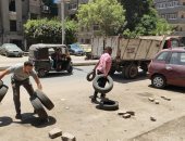 محافظة الجيزة تشن حملة لرفع حواجز حجز أماكن انتظار السيارات بالشوارع