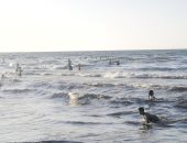 المياه تعود لطبيعتها بشاطئ المناخ فى بورسعيد وبدء اختفاء البقعة الزيتية.. فيديو