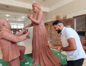 "رفيق" نحت تمثال رومانسى لأصحاب متلازمة داون عشان يطالب بحقهم في الحياة