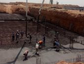 صب الخرسانة المسلحة لعنبر الطلمبات بمحطة المياه الجديدة بمدينة بدر 