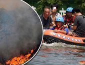 صور.. العالم هذا المساء.. الفيضانات تؤدى إلى تهجير ألاف المواطنين بالصين.. وماكرون وزوجته يتوجهان لـ"فور دو بريجانسون" لقضاء الإجازة الصيفية..وإيطاليا ترسل فرق حماية مدنية لصقلية بعد 160 حريقا خلال يومين