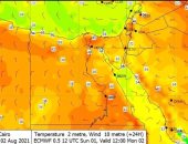 صور الأقمار الصناعية تشير لأجواء شديدة الحرارة نهارا وارتفاع نسبة الرطوبة