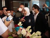 وصول جيانا فاروق للمركز الاولمبي وسط استقبال حافل