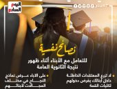 نصائح نفسية للتعامل مع الأبناء أثناء إعلان نتيجة الثانوية العامة.. إنفوجراف