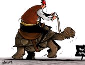 النخبة السياسية فى لبنان تسير بسرعة "السلحفاه" تجاه تشكيل حكومة فى كاريكاتير إماراتى