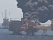 حريق ضخم في شركة النفط والغاز المكسيكية.. صور