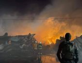 اندلاع حريق ضخم فى سوق مدينة نابلس الشرقى أدى لتضرره بالكامل.. صور