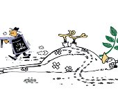 حمامة السلام تقتلها رصاصات الدول الكبرى فى كاريكاتير عمانى
