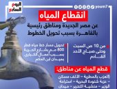 انقطاع المياه عن مصر الجديدة بسبب تحويل الخطوط.. "إنفوجراف"