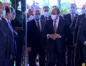 لحظة وصول الرئيس السيسي إلى ميناء الإسكندرية لتفقد عمليات التطوير