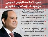 رسائل وتصريحات مهمة للرئيس السيسى من ميناء الإسكندرية البحرى.. إنفوجراف
