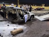 مصرع شخصين وإصابة 2 آخرين إثر حادث تصادم سيارتين بطريق السويس