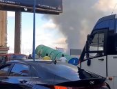 زحام شديد بكورنيش الإسكندرية إثر الحريق الهائل فى مطعم جليم 