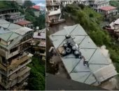 شاهد.. لحظة انهيار مبنى متعدد الطوابق فى الهند.. فيديو