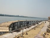 شاهد أعمال إنشاء ممشى كورنيش بنى سويف.. نافورة راقصة ورامبات لذوى الاحتياجات الخاصة