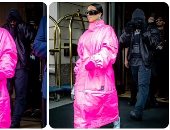 كيم كاردشيان تلتقي كاني ويست بمعطف وردي سعره 2190 جنيها إسترلينيا