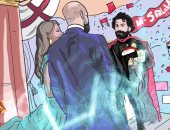 الفرعون المصرى محمد صلاح يلتقى الأمير ويليام بكاريكاتير اليوم السابع