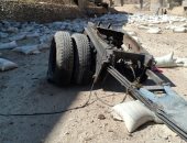 انقلاب سيارة نقل محملة بالسكر من أعلى كوبري الهضبة بأسيوط