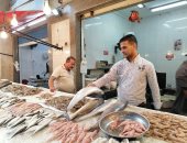 تاجر يوزع أطباق فاكهة ترحيبا بزوار بورسعيد.. وإقبال كبير على سوق الأسماك.. لايف