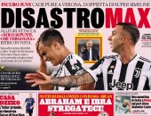 صحف إيطاليا تفتح النار على يوفنتوس بعد السقوط ضد فيرونا: "عار عليك" 