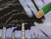 كاريكاتير اليوم.. الطاقة النظيفة تمحو مخلفات المصانع